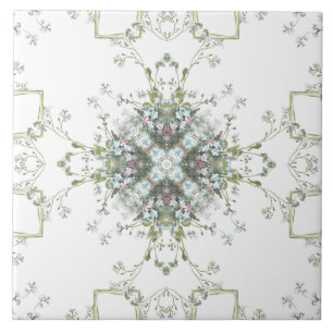 Carreau Motif de kaléidoscope de myosotis des marais