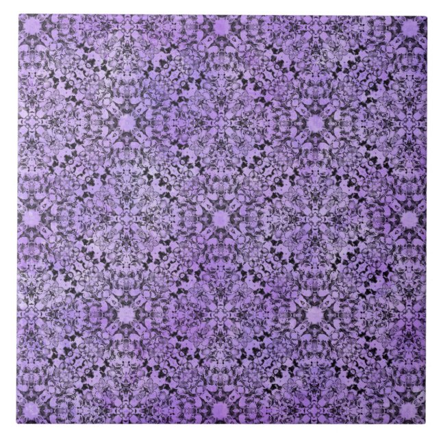 Carreau Motif de Knit violet et noir (Devant)
