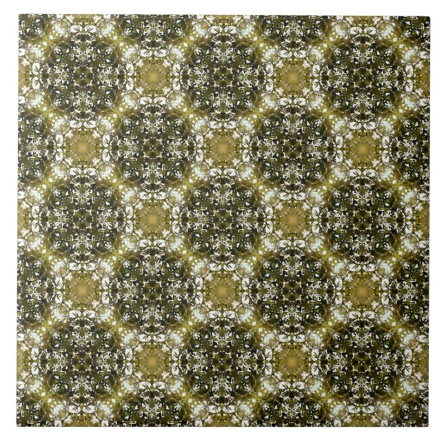 Carreau Motif de la nature urbaine verte et blanche (Devant)