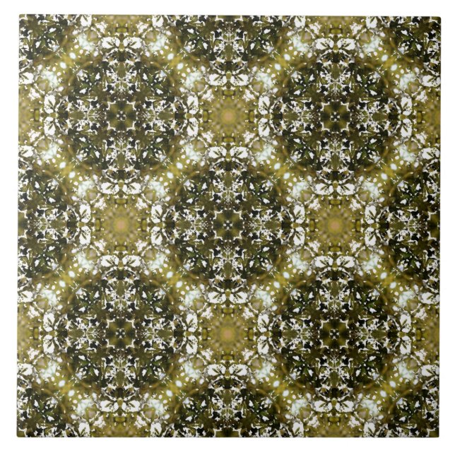 Carreau Motif de la nature urbaine verte et blanche (Devant)