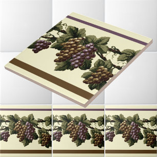 Carreau Motif de la vigne de l'ère victorienne vintage