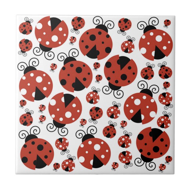 Carreau Motif De Ladybugs, Mignons Ladybugs, Red Ladybugs (Devant)