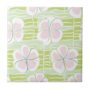 Carreau Motif de ligne florale abstrait moderne (9)