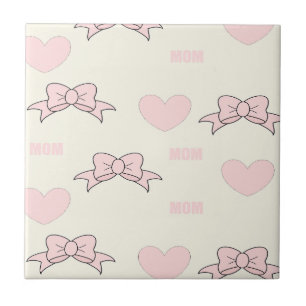 Carreau Motif de maman rose