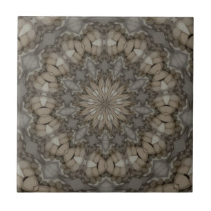 Carreau Motif de mandala aux tons naturels de la Terre