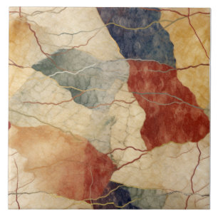 Carreau Motif de marbre de ton terrestre