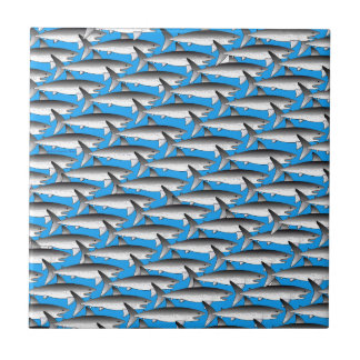 Carreau Motif de Megalodon dans le bleu