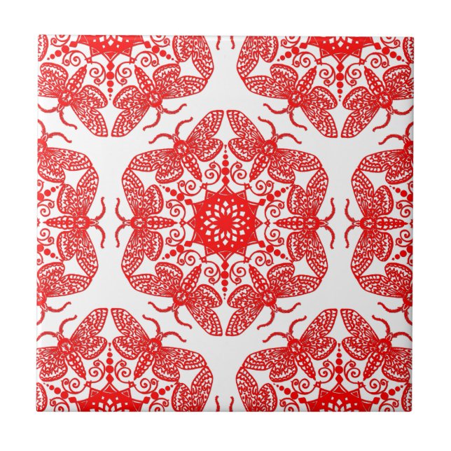 Carreau Motif de mite de Wycinanka (Devant)