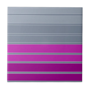 Carreau Motif de mode gris rayé violet