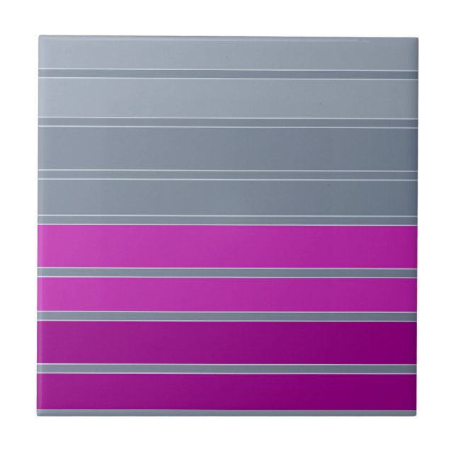 Carreau Motif de mode gris rayé violet (Devant)