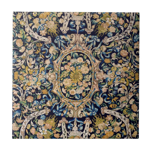 Carreau Motif de moquette fleurie décorative (Devant)