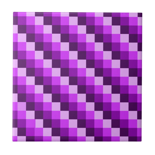 Carreau Motif de mosaïque Carré géométrique violet (Devant)