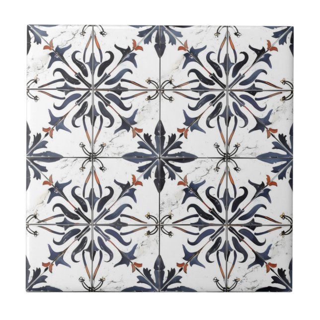 Carreau Motif de mosaïque complexe vintage (Devant)