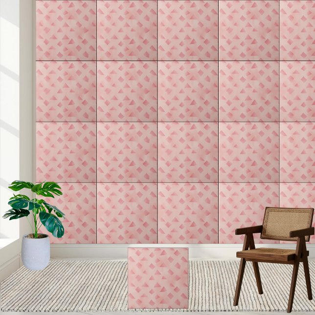 Carreau Motif de mosaïque géométrique rose pâle (Messy Pink Geometric Tile Pattern)