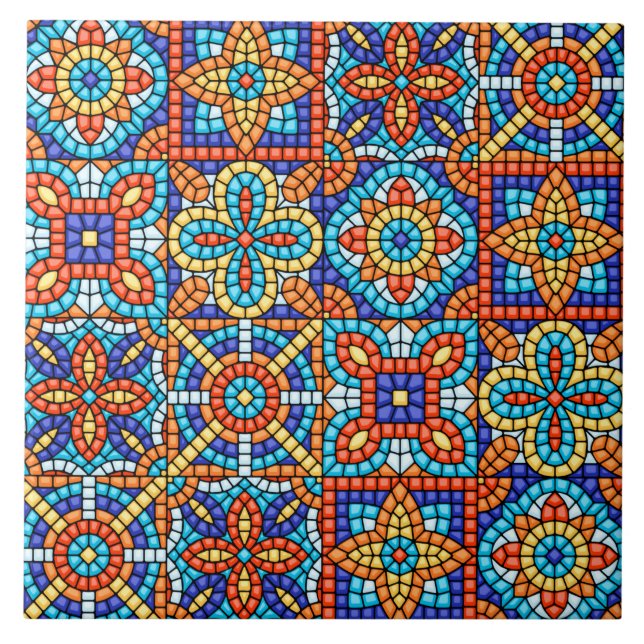 Carreau Motif de mosaïque primaire (Devant)