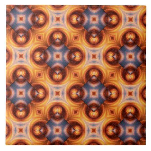 Carreau Motif de mosaïque rétro orangée (Devant)