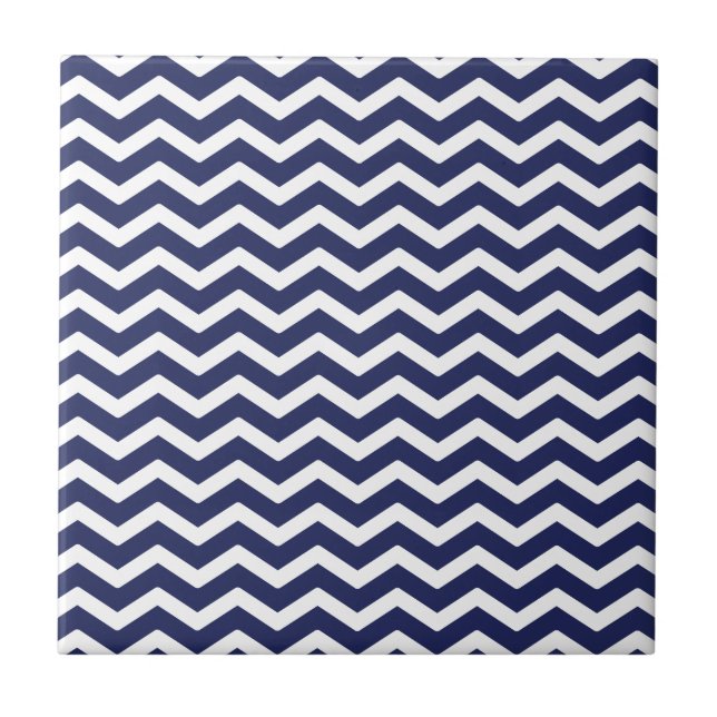 Carreau Motif de Navy Blue White Chevron (Devant)