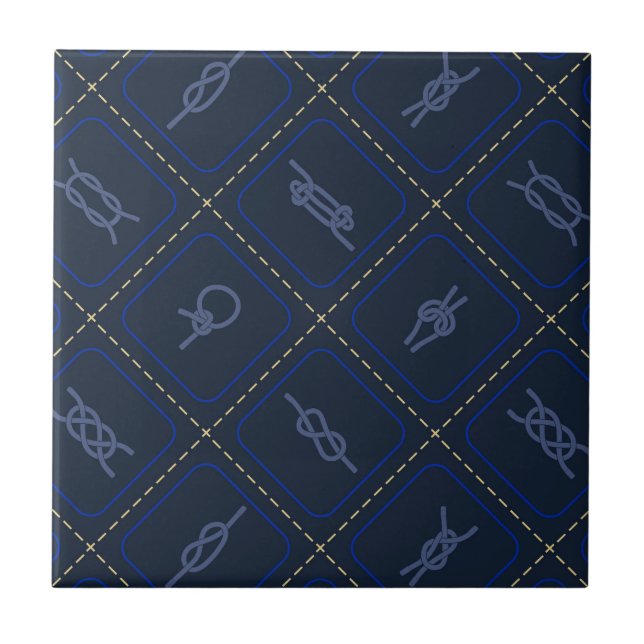 Carreau Motif de noeud de corde marine (Devant)