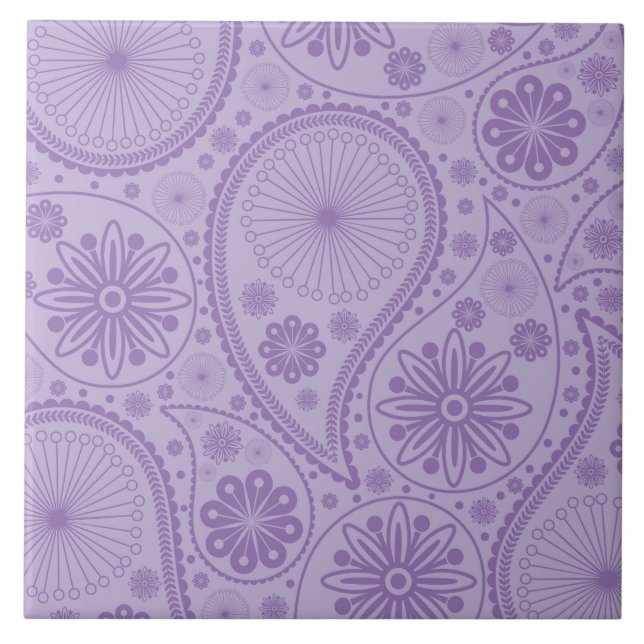 Carreau Motif de paisley violet (Devant)