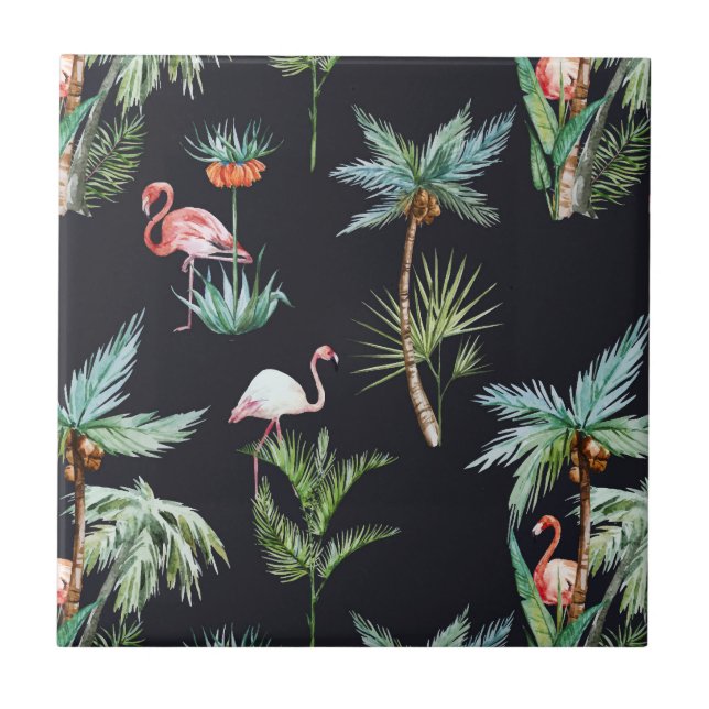 Carreau Motif de palme aquarelle (Devant)