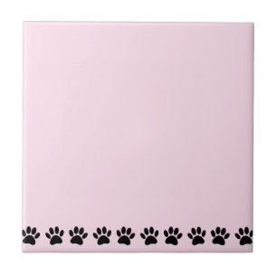 Carreau Motif de patte de chien rose clair