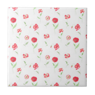 Carreau Motif de pavots sauvages