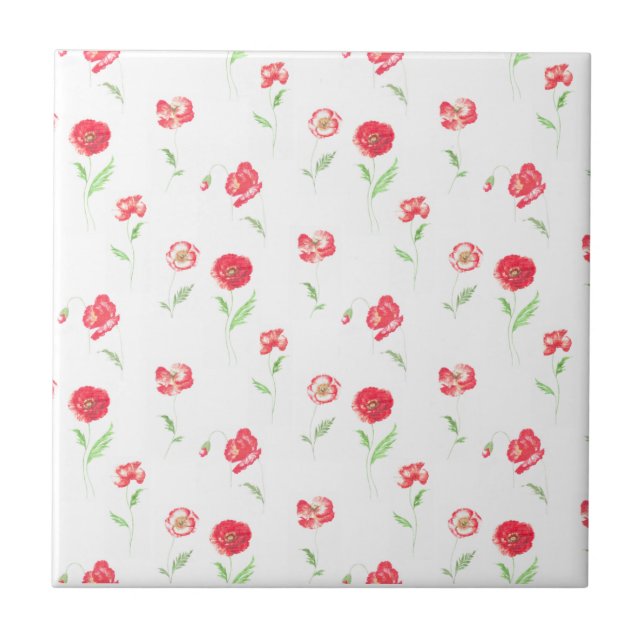 Carreau Motif de pavots sauvages (Devant)