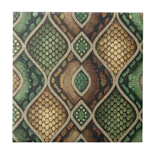 Carreau Motif de peau de serpent géométrique orné exotique