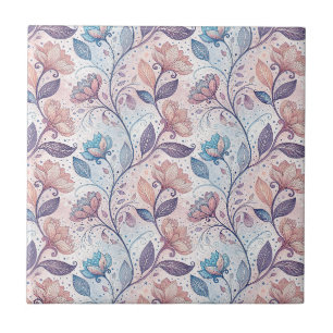 Carreau Motif de peinture abstraite aquarelle florale past