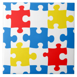Carreau Motif de pièces de puzzle colorées vives