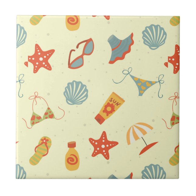 Carreau Motif de plage d'été (Devant)