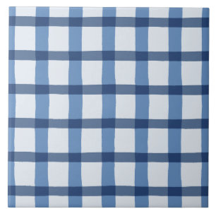 Carreau Motif de plaid bleu et blanc