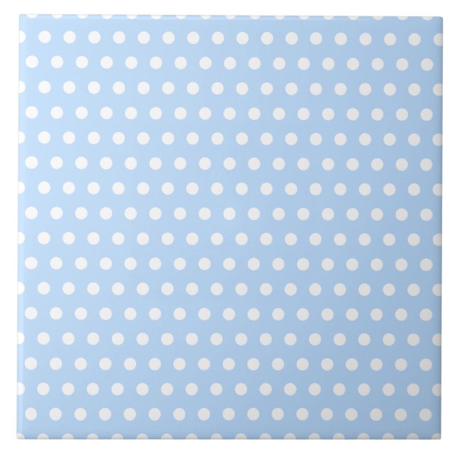 Carreau Motif de point blanc et bleu de polka. Tacheté (Devant)