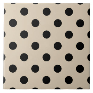 Carreau Motif de point noir de polka - Tan
