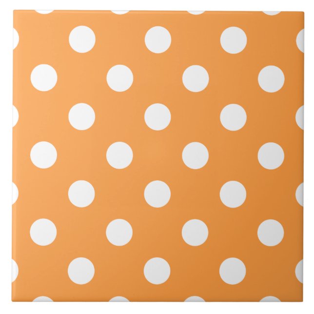 Carreau Motif de point orange de polka (Devant)