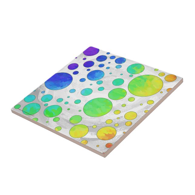 Carreau Motif de point Rainbow Icy Polka (Côté)