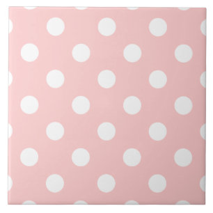 Carreau Motif de point rose et blanc de polka