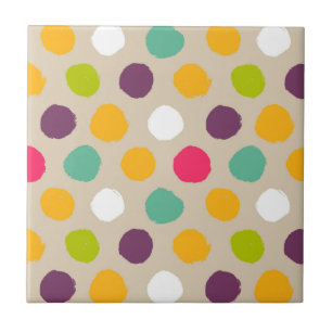 Carreau Motif de point tiré par la main de polka