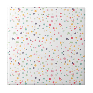 Carreau Motif de points coloré mignon de confettis