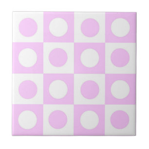Carreau Motif de points et de carrés rose pastel