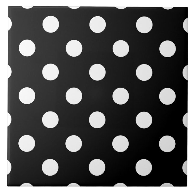 Carreau Motif de pois noir et blanc (Devant)