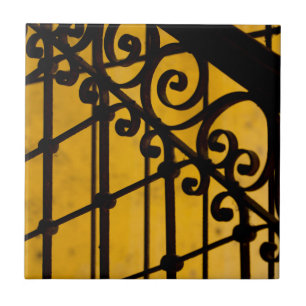 Carreau motif de porte de fer en jaune à Cuba