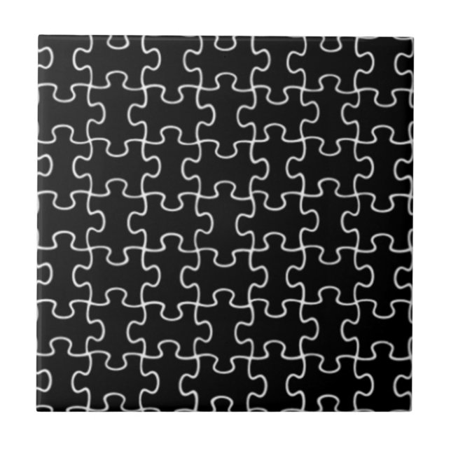 Carreau motif de puzzle noir (Devant)