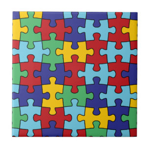 Carreau Motif de puzzle sensibilisation sur l'autisme