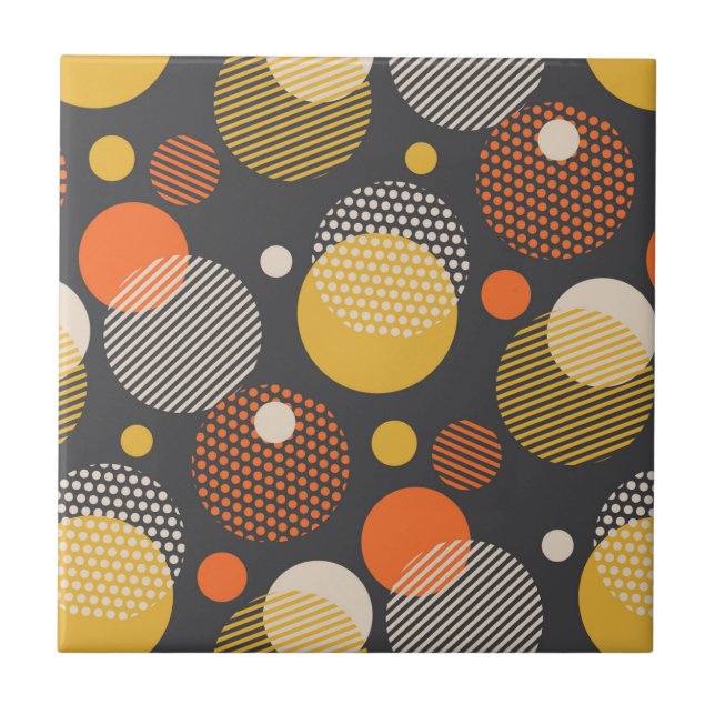 Carreau Motif de rayure de point de polka (Devant)