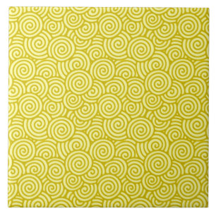 Carreau Motif de remous de Japonais - moutarde et
