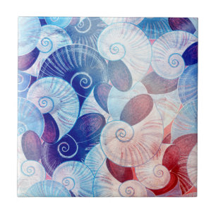 Carreau Motif de scène de coquillages