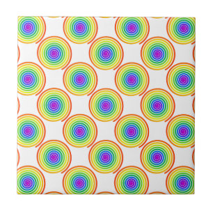 Carreau Motif de spirale arc-en-ciel
