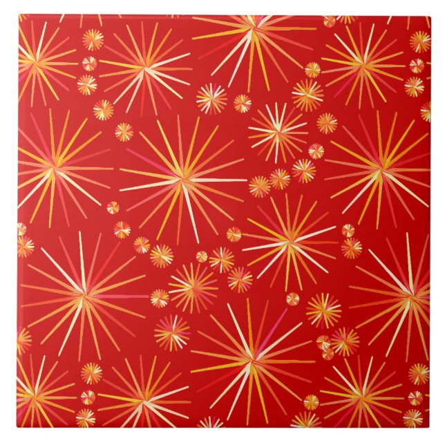 Carreau Motif de Spoutnik de la moitié du siècle, (Devant)