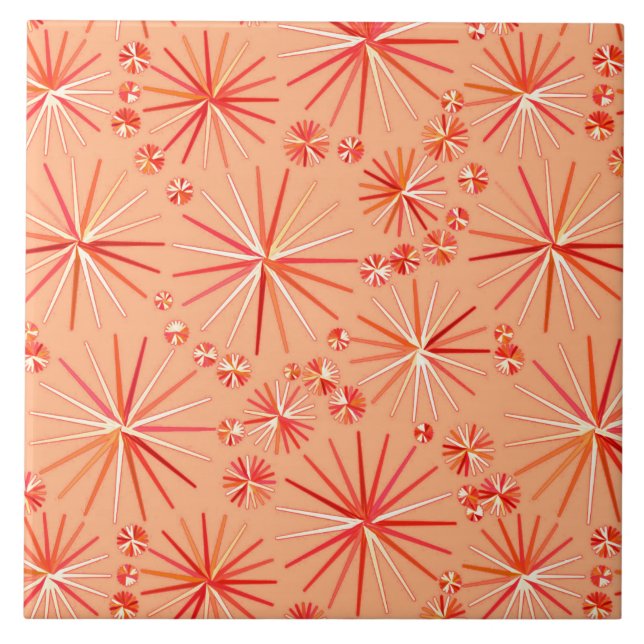 Carreau Motif de Spoutnik de la moitié du siècle, nuances (Devant)